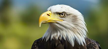 AI generated Portrait of an american bald eagle, wildlife. Generative AI photo
