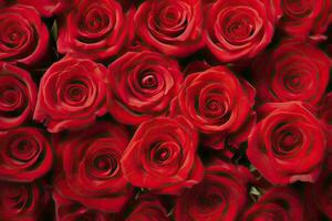 AI generated Red Rose Background for Valentine's Day. AI Generated photo