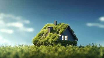 AI generated Green and environmentally friendly housing concept. AI Generated photo