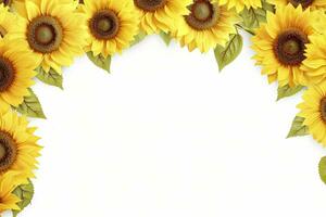 AI generated Sunflower Background with copy shape. AI Generated photo