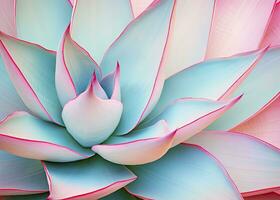 AI generated Agave leaves in trendy pastel colors for design backgrounds. AI Generated photo