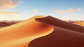 AI generated Desert with magical sands and dunes as inspiration for exotic adventures in dry climates.  AI Generated. photo
