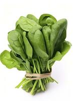 AI generated Bunch of spinach isolated on white background. AI Generated photo