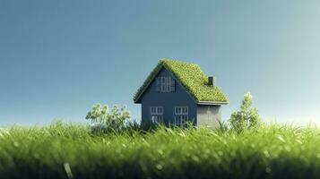 AI generated Green and environmentally friendly housing concept. AI Generated photo