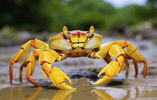 AI generated Yellow land crab. AI Generated photo