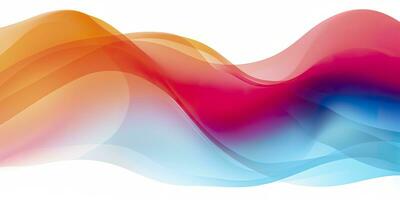 AI generated Colorful abstract wave lines flowing horizontally on a white background, ideal for technology, music, science and the digital world. AI Generative photo