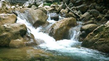 Waterfall on a Mountain River of Crimea video