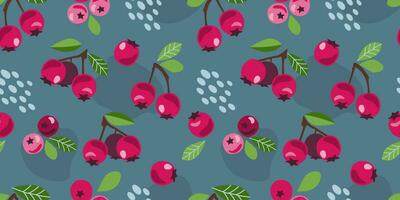 Seamless pattern with blueberries. Summer bright abstract natural plant print. Vector graphics.