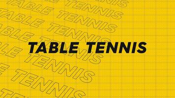 Tabelle Tennis Gelb Orange Promo Titel Seite dynamisch Animation Schleife. Reihen Intro Strom oben attraktiv Show Bildschirm nahtlos Hintergrund Karte. kreativ Beförderung Programm Übertragung Sport Design. video