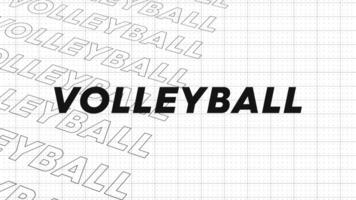 Volleyball black and white creative promotion program broadcast sport design. Promo title page dynamic animation loop. Rows intro stream up attractive show screen seamless background card. video