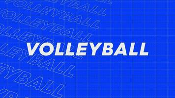 Volleyball blue rows intro stream up attractive show screen seamless background card. Creative promotion program broadcast sport design. Promo title page dynamic animation loop. video