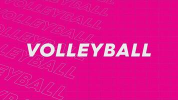 Volleyball pink creative promotion program broadcast sport design. Promo title page dynamic animation loop. Rows intro stream up attractive show screen seamless background card. video