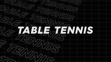 tafel tennis zwart en wit promo titel bladzijde dynamisch animatie lus. rijen intro stroom omhoog aantrekkelijk tonen scherm naadloos achtergrond kaart. creatief Promotie programma uitzending sport ontwerp. video