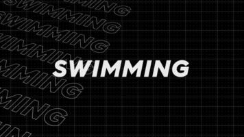 Swimming black and white promo title page dynamic animation loop. Rows intro stream up attractive show screen seamless background card. Creative promotion program broadcast sport design. video