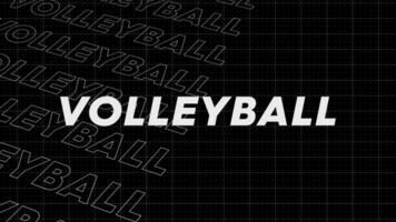 Volleyball schwarz und Weiß Promo Titel Seite dynamisch Animation Schleife. Reihen Intro Strom oben attraktiv Show Bildschirm nahtlos Hintergrund Karte. kreativ Beförderung Programm Übertragung Sport Design. video