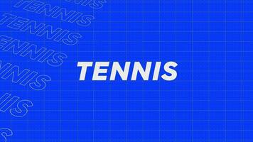 Tennis Blau Reihen Intro Strom oben attraktiv Show Bildschirm nahtlos Hintergrund Karte. kreativ Beförderung Programm Übertragung Sport Design. Promo Titel Seite dynamisch Animation Schleife. video