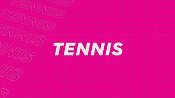 Tennis pink creative promotion program broadcast sport design. Promo title page dynamic animation loop. Rows intro stream up attractive show screen seamless background card. video