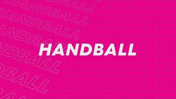 Handball pink creative promotion program broadcast sport design. Promo title page dynamic animation loop. Rows intro stream up attractive show screen seamless background card. video