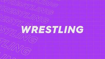 Wrestling violet promo title page dynamic animation loop. Rows intro stream up attractive show screen seamless background card. Creative promotion program broadcast sport design. video