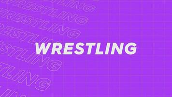 Wrestling violet promo title page dynamic animation loop. Rows intro stream up attractive show screen seamless background card. Creative promotion program broadcast sport design. video