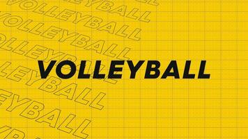 Volleyball yellow orange promo title page dynamic animation loop. Rows intro stream up attractive show screen seamless background card. Creative promotion program broadcast sport design. video