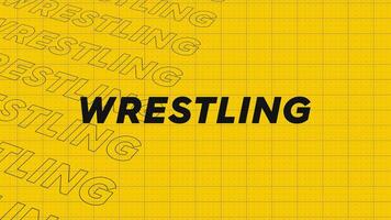 Wrestling yellow orange promo title page dynamic animation loop. Rows intro stream up attractive show screen seamless background card. Creative promotion program broadcast sport design. video