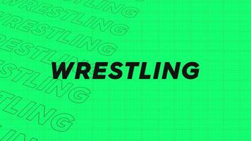 Wrestling green promo title page dynamic animation loop. Rows intro stream up attractive show screen seamless background card. Creative promotion program broadcast sport design. video
