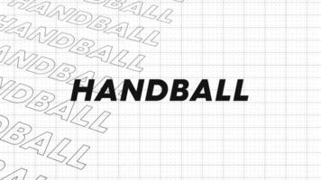 Handball schwarz und Weiß kreativ Beförderung Programm Übertragung Sport Design. Promo Titel Seite dynamisch Animation Schleife. Reihen Intro Strom oben attraktiv Show Bildschirm nahtlos Hintergrund Karte. video