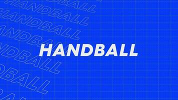 Handball Blau Reihen Intro Strom oben attraktiv Show Bildschirm nahtlos Hintergrund Karte. kreativ Beförderung Programm Übertragung Sport Design. Promo Titel Seite dynamisch Animation Schleife. video