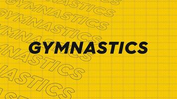 Gymnastics yellow orange promo title page dynamic animation loop. Rows intro stream up attractive show screen seamless background card. Creative promotion program broadcast sport design. video