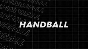 Handball black and white promo title page dynamic animation loop. Rows intro stream up attractive show screen seamless background card. Creative promotion program broadcast sport design. video