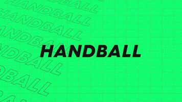 Handball Grün Reihen Intro Strom oben attraktiv Show Bildschirm nahtlos Hintergrund Karte. kreativ Beförderung Programm Übertragung Sport Design. Promo Titel Seite dynamisch Animation Schleife. video