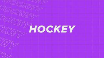 hockey Violeta promoción título página dinámica animación bucle. filas introducción corriente arriba atractivo espectáculo pantalla sin costura antecedentes tarjeta. creativo promoción programa transmitir deporte diseño. video