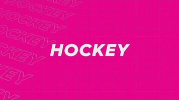 Hockey pink creative promotion program broadcast sport design. Promo title page dynamic animation loop. Rows intro stream up attractive show screen seamless background card. video