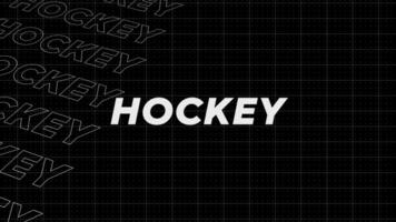 Hockey black and white promo title page dynamic animation loop. Rows intro stream up attractive show screen seamless background card. Creative promotion program broadcast sport design. video