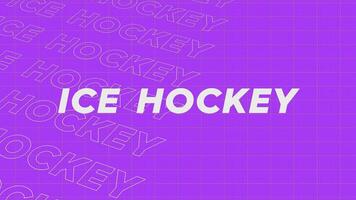 Ice Hockey violet promo title page dynamic animation loop. Rows intro stream up attractive show screen seamless background card. Creative promotion program broadcast sport design. video