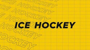 Ice Hockey yellow promo title page dynamic animation loop. Rows intro stream up attractive show screen seamless background card. Creative promotion program broadcast sport design. video