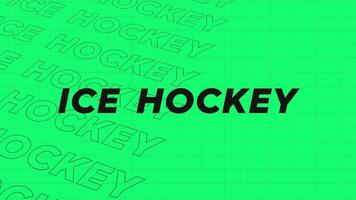 hielo hockey verde filas introducción corriente arriba atractivo espectáculo pantalla sin costura antecedentes tarjeta. creativo promoción programa transmitir deporte diseño. promoción título página dinámica animación bucle. video