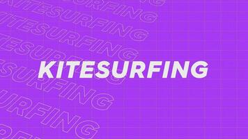 Kitesurfing violet promo title page dynamic animation loop. Rows intro stream up attractive show screen seamless background card. Creative promotion program broadcast sport design. video