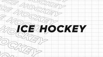 ghiaccio hockey nero e bianca creativo promozione programma trasmissione sport design. promo titolo pagina dinamico animazione ciclo continuo. righe intro ruscello su attraente mostrare schermo senza soluzione di continuità sfondo carta. video