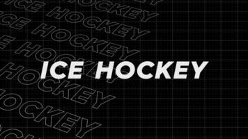 Ice Hockey black and white promo title page dynamic animation loop. Rows intro stream up attractive show screen seamless background card. Creative promotion program broadcast sport design. video