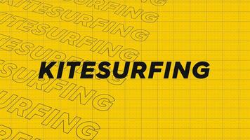 Kitesurfing yellow orange promo title page dynamic animation loop. Rows intro stream up attractive show screen seamless background card. Creative promotion program broadcast sport design. video