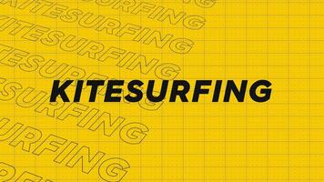 Kitesurfing yellow orange promo title page dynamic animation loop. Rows intro stream up attractive show screen seamless background card. Creative promotion program broadcast sport design. video