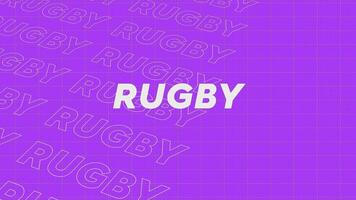 Rugby violet promo title page dynamic animation loop. Rows intro stream up attractive show screen seamless background card. Creative promotion program broadcast sport design. video