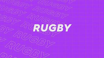 Rugby violet promo title page dynamic animation loop. Rows intro stream up attractive show screen seamless background card. Creative promotion program broadcast sport design. video