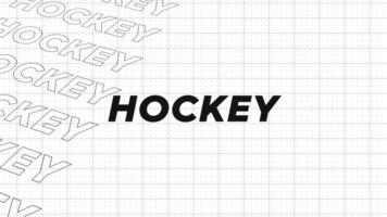 Hockey black and white creative promotion program broadcast sport design. Promo title page dynamic animation loop. Rows intro stream up attractive show screen seamless background card. video