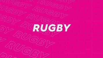 Rugby pink creative promotion program broadcast sport design. Promo title page dynamic animation loop. Rows intro stream up attractive show screen seamless background card. video