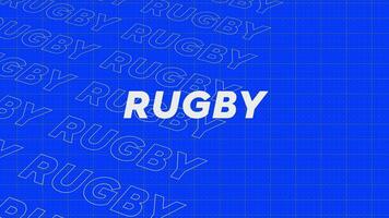 Rugby blue rows intro stream up attractive show screen seamless background card. Creative promotion program broadcast sport design. Promo title page dynamic animation loop. video