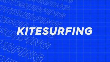 Kitesurfing blue rows intro stream up attractive show screen seamless background card. Creative promotion program broadcast sport design. Promo title page dynamic animation loop. video