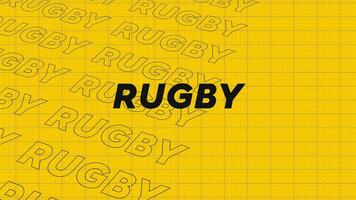 le rugby Jaune promo Titre page dynamique animation boucle. Lignes intro courant en haut attrayant spectacle écran sans couture Contexte carte. Créatif promotion programme diffuser sport conception. video